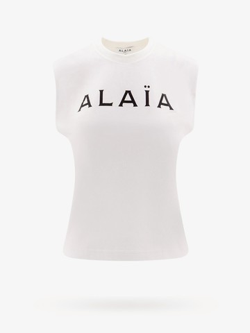 Cotton t-shirt with frontal logo - ALAIA - gender_Woman