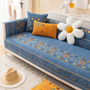 【BonBon naturel】波希米亞風質感雪尼爾防滑沙發墊-三人坐墊/70*180CM (多款任選)