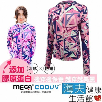 海夫健康生活館 MEGA COOUV 膠原蛋白添加 冰感連帽外套 手掌防曬 連帽款 紫愛妮 UV-F410