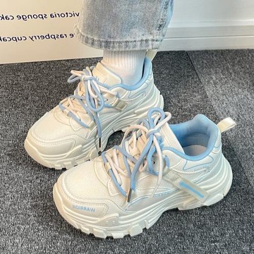 回力海鹽藍運動鞋女鞋2025新款夏季網面透氣百搭小眾顯腳小老爹鞋