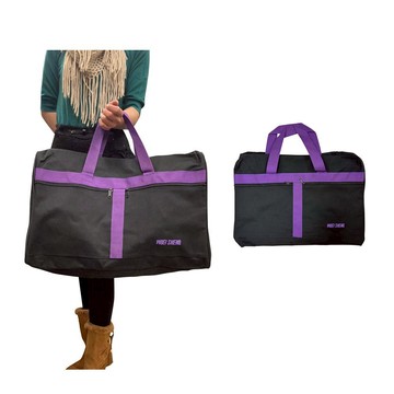 ~雪黛屋~WOEI 旅行袋簡易大容量台灣製造防水尼龍布附調整長背帶W7389