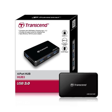 創見 Transcend 4埠 HUB 集線器 極速 USB 3.0 TS HUB3K 附變壓器 二年保固