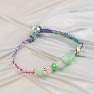 【招財神獸】飄陽綠翡翠龍龜編織手鍊 | 天然緬甸A貨翡翠 | 送禮