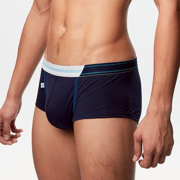 中低腰四角褲 - 藏青藍