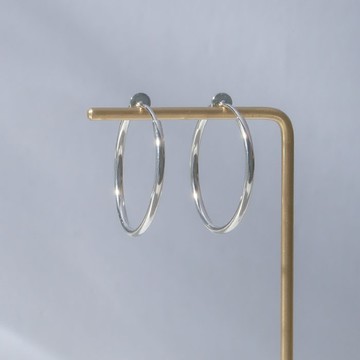 簡約圓圈垂掛・夾式耳環