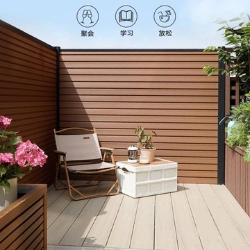 爆殺同行！免運 圍欄 護欄 柵欄 圍墻 戶外塑木圍欄護欄地板庭院柵欄露臺陽臺花園籬笆室外門圍墻板防腐 八折下殺 特價出 可開發票