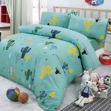 【Victoria】雙人四件式純棉被套床包組-仙人掌(綠)_TRP多利寶