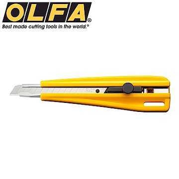 日本OLFA美工刀300(9mm不鏽鋼刀片;加大加厚刀身更穩定握感舒適;無段式旋鈕;繫繩孔)工具刀切割刀cutter