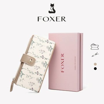 FOXER 女士錢包長錢包時尚印花可愛精緻的信用卡夾零錢包