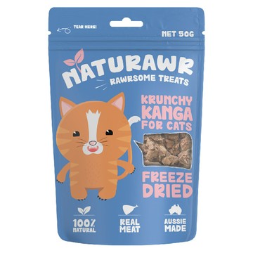 Natura Rawr 吹毛求吃 原肉凍乾 貓用 袋袋鼠狀元 50g 澳洲製造 100%天然原料  1包