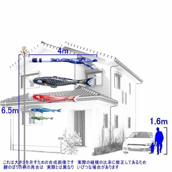 鯉のぼり 徳永鯉 112131 ガーデンセット 千寿 4m4匹 千寿吹流し 撥水加工 139587298