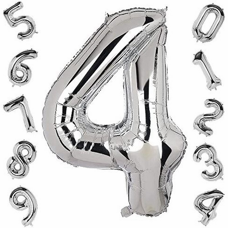 数字 バルーン 数字4 誕生日 風船 ナンバー 大きい シルバー 銀色 約65cm バースデー 飾り 誕生日 記念日 飾り付け アルミ風船 通販 Lineポイント最大get Lineショッピング