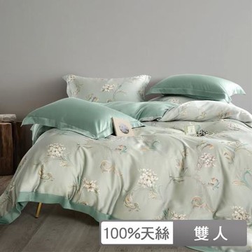 【貝兒居家生活館】60支100%天絲四件式兩用被床包組 裸睡系列 (雙人/枕花眠)