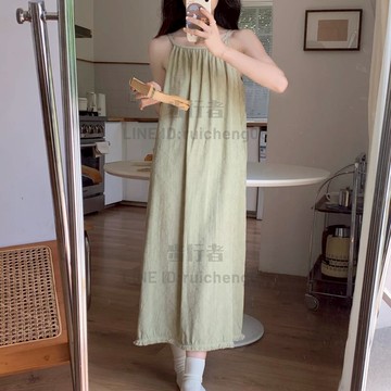 甜美少女睡衣公主風吊帶連衣睡裙女夏季新款純棉可外穿森系家居服【步行者戶外生活館】