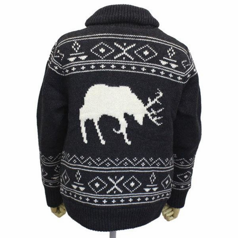 Schott (ショット) 46714 F2048 ELK MOTIF ZIP BOA LINED SWEATER カウチンニット ジャケット  009BLACK | LINEブランドカタログ