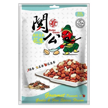 關公麻辣花生 蒜片五香花生  100g  1袋