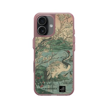 iPhone 17 Clear (相機按鈕) 晶醺玫 - Van Gogh Museum - 鶴與櫻花選自草木花鳥圖會系列