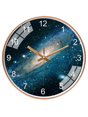 靜音簡約電子鐘北歐藝術掛表現代創意星空掛鐘客廳家用時鐘掛牆石英鐘表【林之舍】