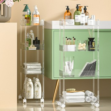 夾縫置物架衛生間落地浴室縫隙廁所馬桶洗手間推車窄縫收納架透明