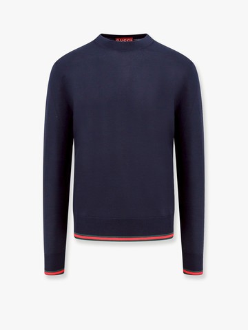 Fine wool sweater with web motif - GUCCI - gender_Man