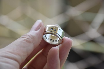 拒絕的勇氣 手制純銀可轉動指環寬臂戒指