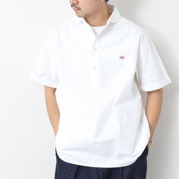 男女款娃娃領短袖翻領襯衫襯衣寬松半袖純棉純色日系夏季