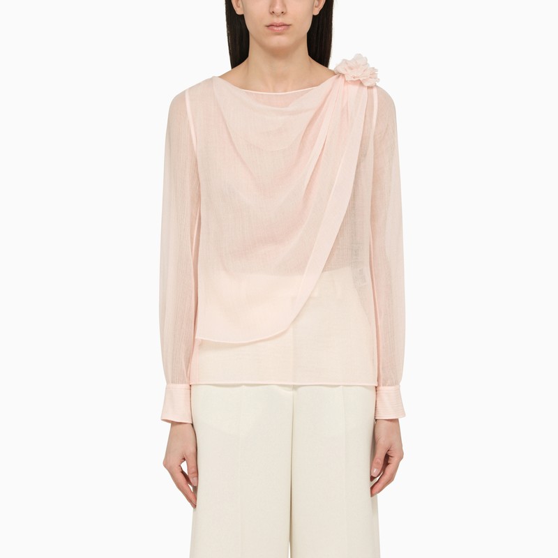 Light pink blouse in virgin wool