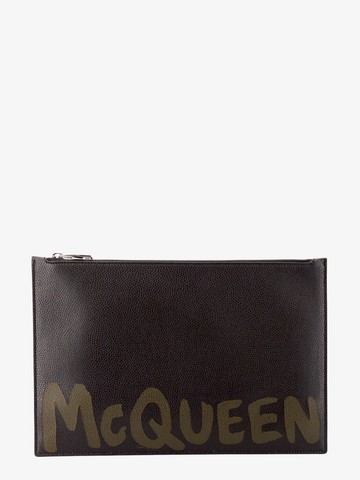 Leather clutch with mcqueen graffiti logo - ALEXANDER MCQUEEN - gender_Man