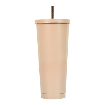 小麥購物 不銹鋼吸管杯 S072  咖啡色  750ml  1個