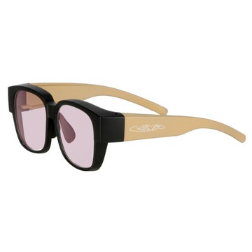 7075-2L-黑色素偏光-外掛式包覆眼鏡-奶茶