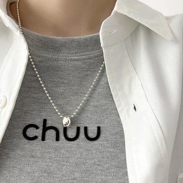 925純銀飾豆豆吊墜圓珠鏈項鏈女夏季輕奢小眾2024年新款爆款