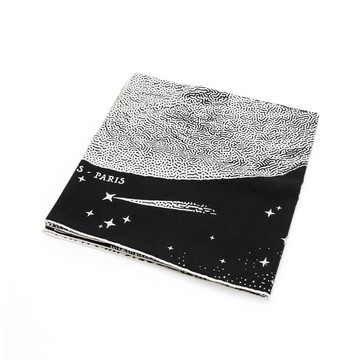 【HERMES 愛馬仕】HERMES 黑月球圖騰披巾方巾