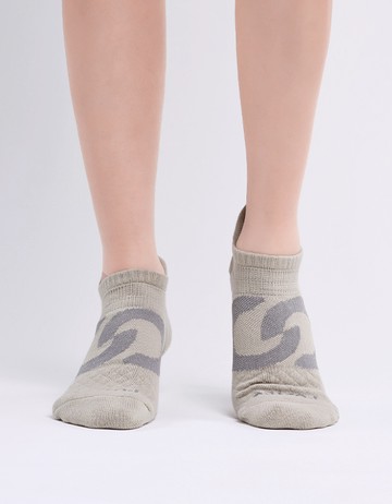 環形360度減壓船短襪- 灰綠