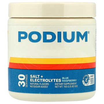 Podium Nutrition, 鹽 + 電解質，藍樹莓味，5.82 盎司（165 克）