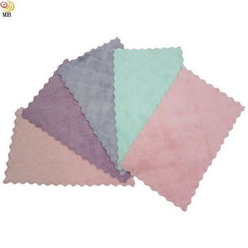 月陽超值5入25X14雙面加厚超細纖維珊瑚絨雙層不卡油抹布洗碗巾擦車巾(251405)