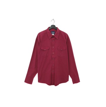 Back to Green-長袖襯衫 酒紅 wrangler T-05//vintage shirt