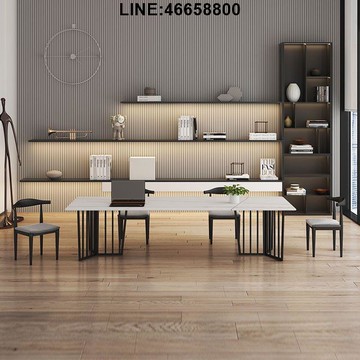 免運 速發 附發票 洽談桌椅 辦公桌椅 接待桌椅 桌椅組合 商用桌椅 美容室桌椅 等待室桌椅 北歐巖板會議桌 工作室長方形洽談培訓桌 公司商務接待桌椅組合