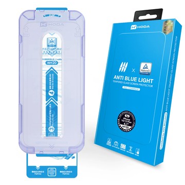 hoda【iPhone 16系列】抗藍光玻璃保護貼(附無塵艙貼膜神器) 德國萊因TÜV RPF20認證