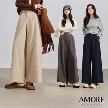 初秋日系顯瘦經典寬褲 長褲 寬褲