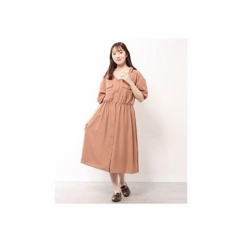 エヘカソポ アウトレット Ehka Sopo Outlet ミリタリーワンピース モカ 通販 Lineポイント最大0 5 Get Lineショッピング