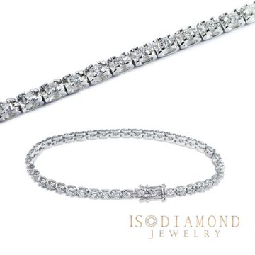 IS DIAMOND 經典1.4克拉鑽石Tennis手鍊 牛頭(培育鑽石)