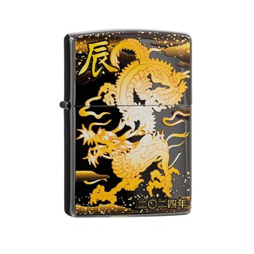 Zippo 【官方旗艦店】2024 Year Of The Dragon 2024干支辰龍年【黑鈦】防風打火機