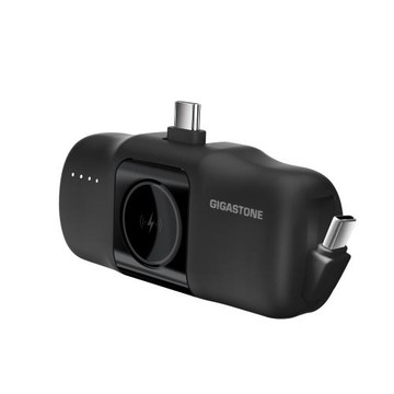 GIGASTONE USB-C直插式口袋磁吸行動電源 5000mAh雙入組(黑色2PK)