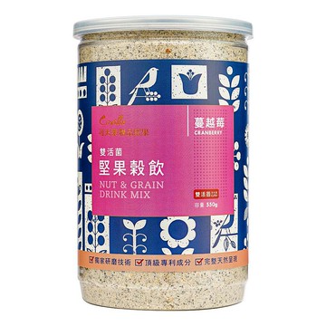 【可夫萊精品堅果】雙活菌堅果穀飲-蔓越莓550g/罐