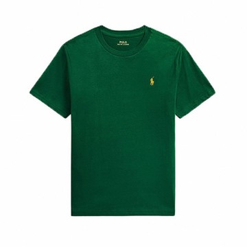 Polo Ralph Lauren RL 熱銷刺繡小馬素面短袖T恤-青年款-墨綠色