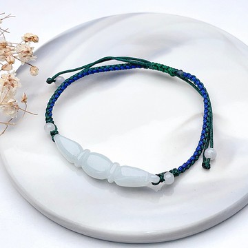 冰種翡翠蓮藕編織手鍊 | 天然緬甸A貨翡翠 | 送禮