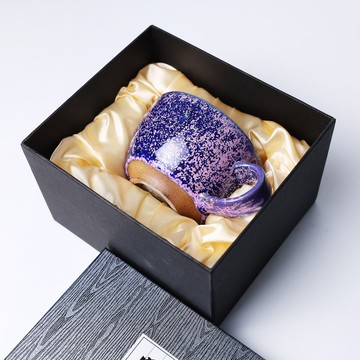 明芽窯 | 藍夜星空 藍 紫 把杯 杯子 手作陶杯 咖啡杯禮盒 H12