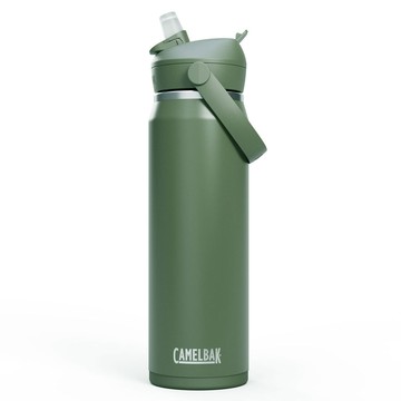 【墾趣】CAMELBAK 750ml Flip Straw不鏽鋼多水吸管保溫瓶(保冰) 青苔綠