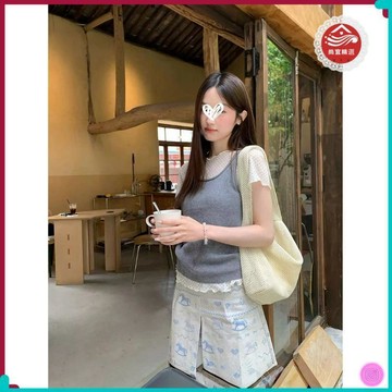 夏季上新🔥太愛啦!!【韓系少女】薄款木耳邊小波點短袖T恤新款兩件裝上衣女