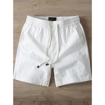 夏季薄款純棉四分褲男士潮流珠帆格彈力修身休閑直筒工裝短褲外穿